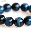 Natürliches Blau-Tigerauge Armband | Handgefertigt