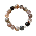 Schwarzes Gold Super7 & Rauchquarz Armband | Geometrisches Design | Unisex Energie