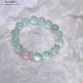 SeleneAura Naturfluorit Armband | Handmade 6-Stern Anhänger + Eisklar Perlen | Energie & Eleganz