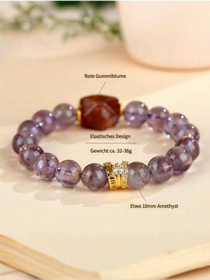 Natürliche Amethyst rot Gummi Blume Armband romantisch lila Original Mode Damen Pop String Schmuck angepasst