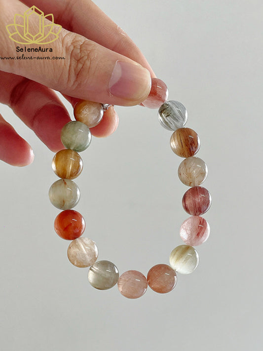 Natürliches Rutilquarz Armband "Monet-Garten" | Farbverlauf Design | Unisex Energie