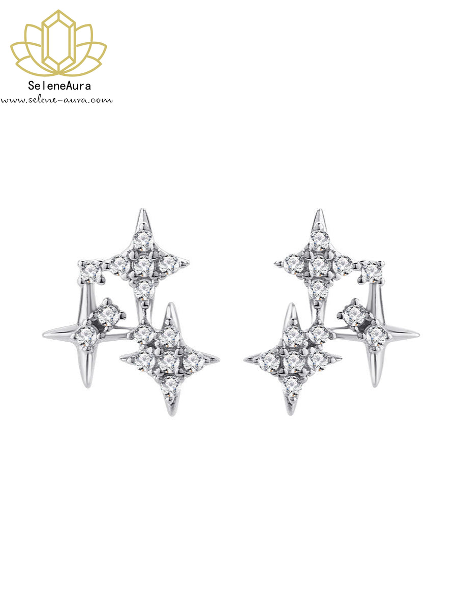 Sterne Ohrringe "Silberner Stern" | 925 Silber | Minimalistisch & Elegant