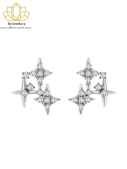 Sterne Ohrringe "Silberner Stern" | 925 Silber | Minimalistisch & Elegant